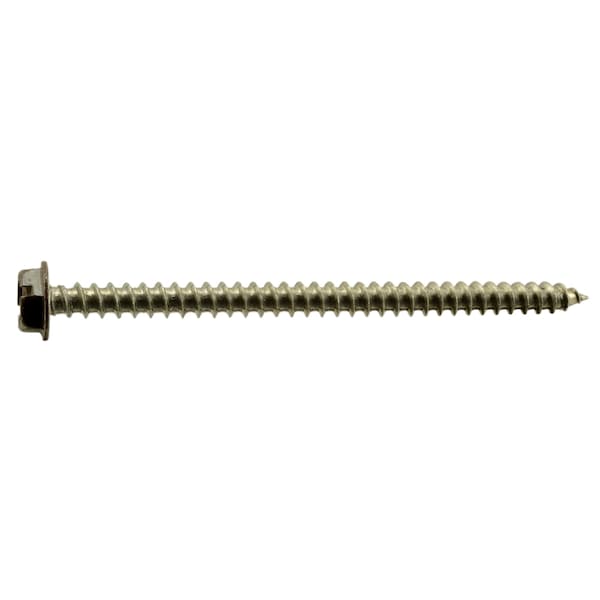 Midwest Fastener Sheet Metal Screw, #10 x 3 in, Painted 18-8 Stainless Steel Flange Hex Head 8 PK 71076 - main